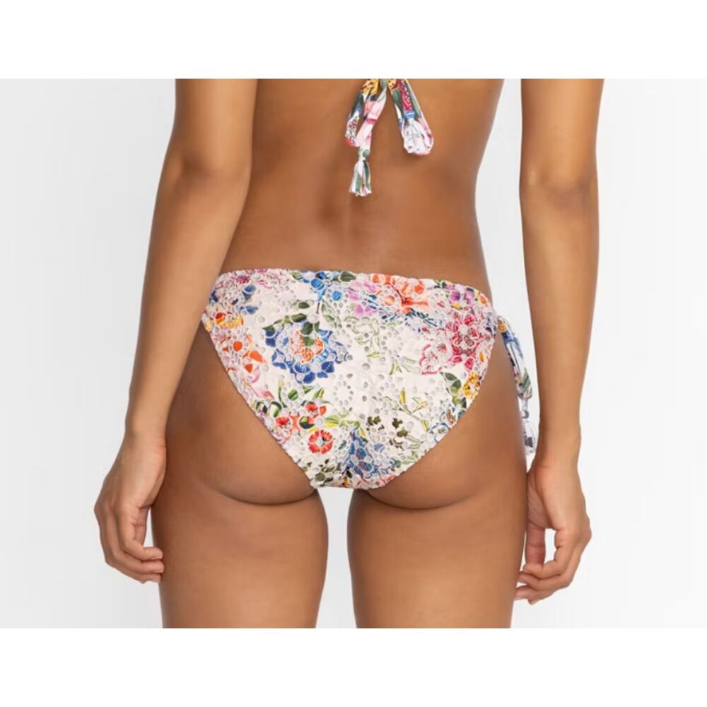 Johnny Was Neon Jungle Eyelet String Bikini Bottom XS NWT Lace Floral